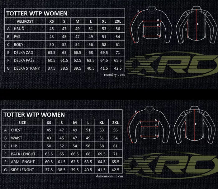Damska kurtka motocyklowa XRC Totter WTP blk / szara / fluo