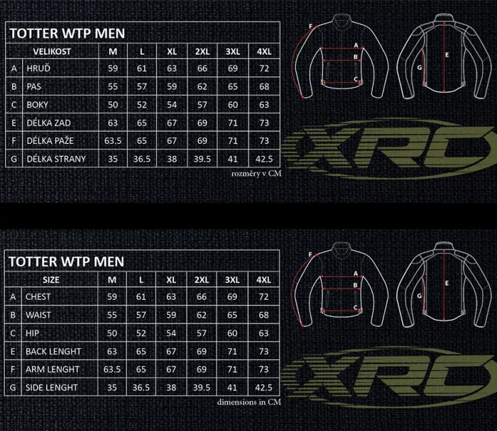 Kurtka motocyklowa XRC Totter WTP czarna / szara / fluo