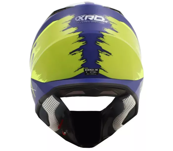 Kask motocrossowy XRC MX Caledon matowoniebieski/biało/żółty