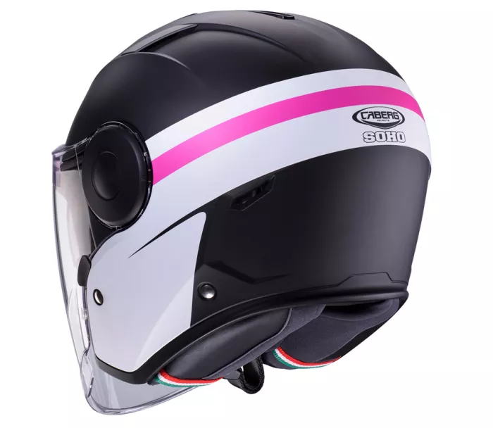 Otwórz kask Caberg Soho Zephyr matt black/white/fuchsia