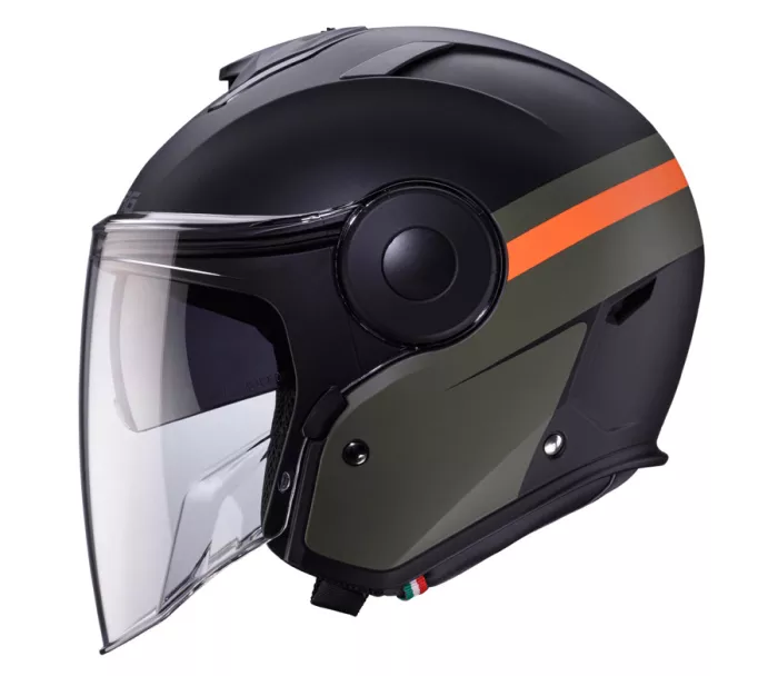 Otwórz kask Caberg Soho Zephyr matt black/military green/orange